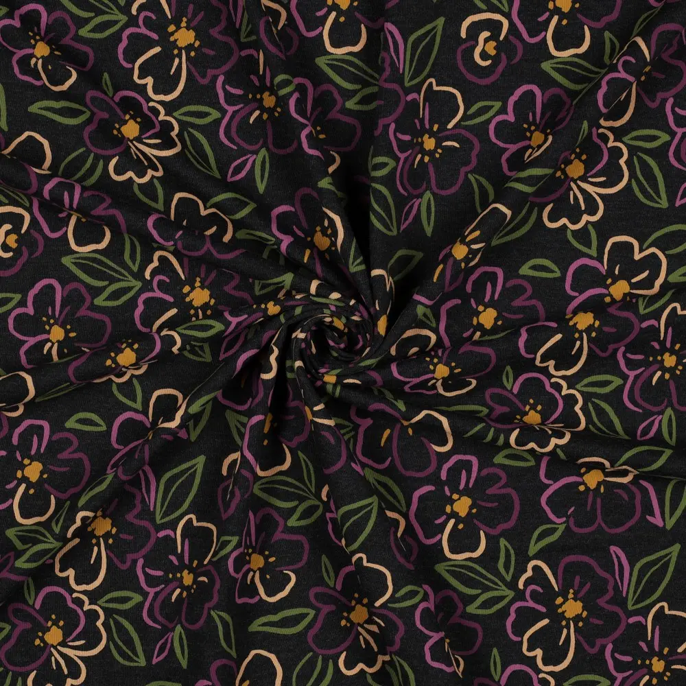 Jersey Fleuri Coton Anthracite – Image 4