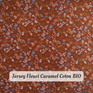 Jersey Fleuri Caramel Coton BIO