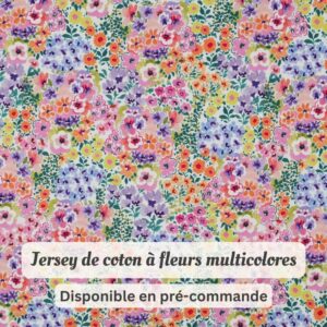 Jersey de coton à fleurs multicolores