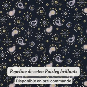 Popeline de Coton Paisley brillants